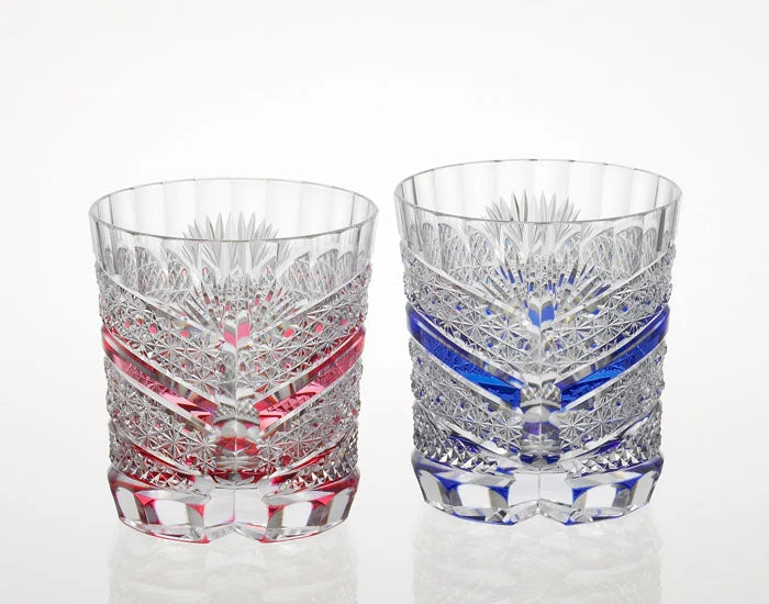 Kagami Crystal Edo Kiriko Glas Blau TPS685-2524-AB