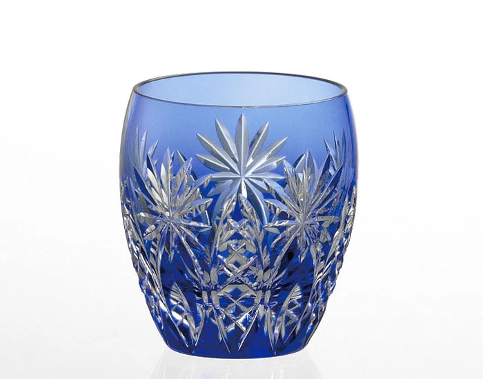 Kagami Crystal Edo Kiriko Glas Blau T727-2668-CCB